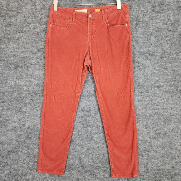 Pilcro and the Letterpress Pants Womens 31 Red Corduroy Skinny Leg Stretch Pants - Picture 1 of 13
